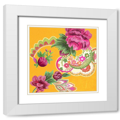 China Garden II White Modern Wood Framed Art Print with Double Matting by Wang, Melissa