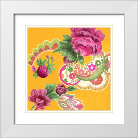 China Garden II White Modern Wood Framed Art Print with Double Matting by Wang, Melissa