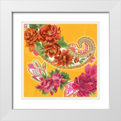 China Garden III White Modern Wood Framed Art Print with Double Matting by Wang, Melissa