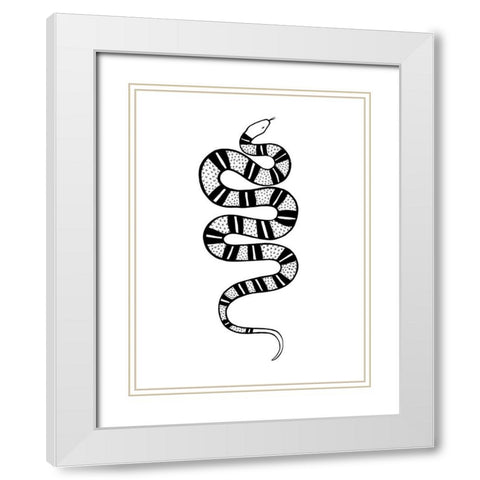 Epidaurus Snake IV White Modern Wood Framed Art Print with Double Matting by Scarvey, Emma