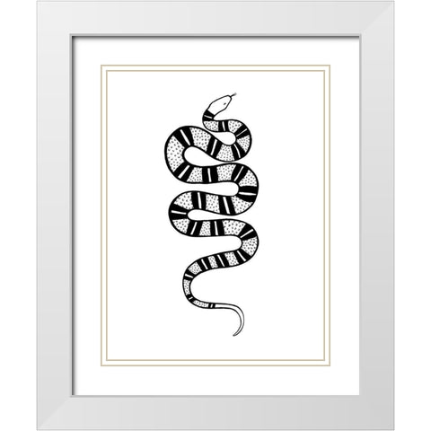 Epidaurus Snake IV White Modern Wood Framed Art Print with Double Matting by Scarvey, Emma