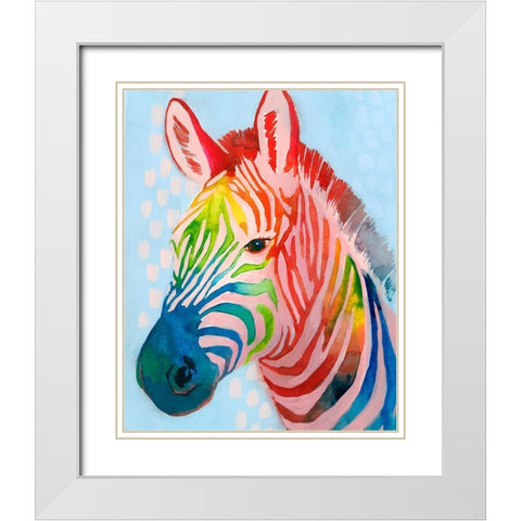 Jungle Spectrum I White Modern Wood Framed Art Print with Double Matting by Popp, Grace