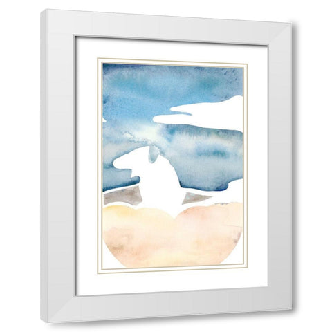 Cross Country Abstraction I White Modern Wood Framed Art Print with Double Matting by Chabot, Natasha