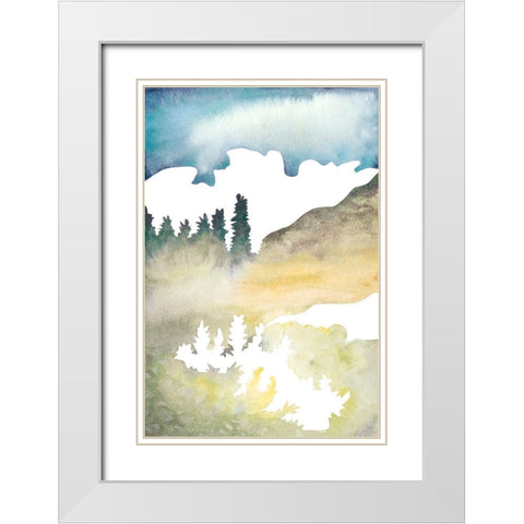 Cross Country Abstraction VI White Modern Wood Framed Art Print with Double Matting by Chabot, Natasha