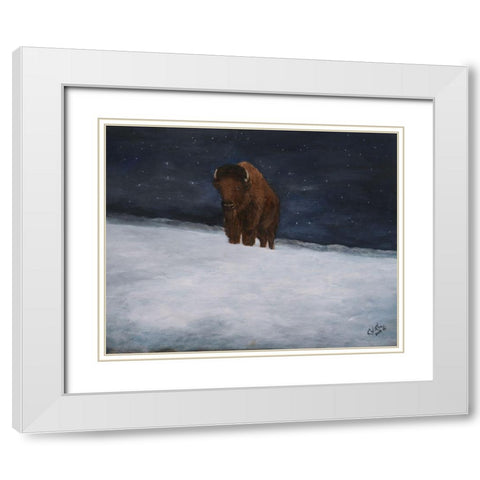 Journey Through the Snow II White Modern Wood Framed Art Print with Double Matting by Winkler, Kathy