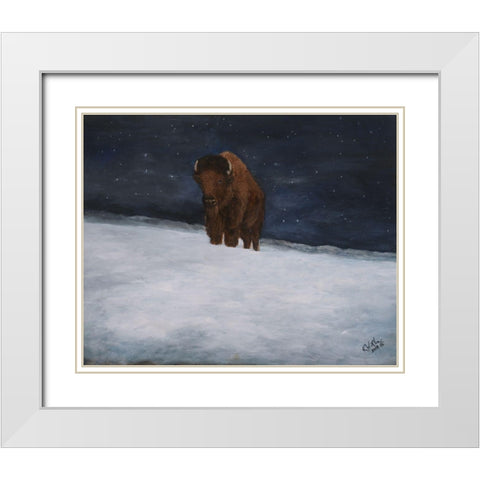 Journey Through the Snow II White Modern Wood Framed Art Print with Double Matting by Winkler, Kathy