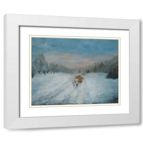 Journey Through the Snow IV White Modern Wood Framed Art Print with Double Matting by Winkler, Kathy