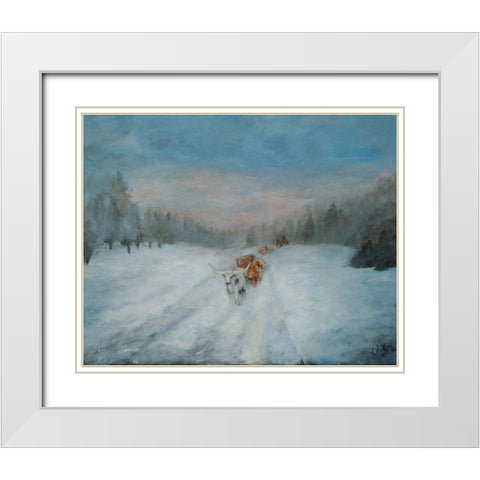 Journey Through the Snow IV White Modern Wood Framed Art Print with Double Matting by Winkler, Kathy
