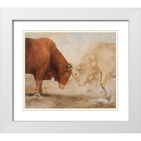 Stand Off I White Modern Wood Framed Art Print with Double Matting by Winkler, Kathy