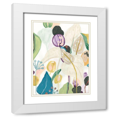 Wild Tropics I White Modern Wood Framed Art Print with Double Matting by Vess, June Erica