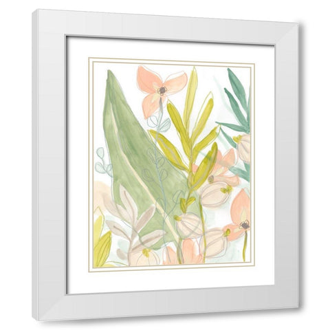 Island Flora I White Modern Wood Framed Art Print with Double Matting by Vess, June Erica