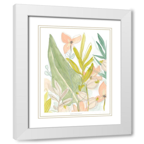 Island Flora I White Modern Wood Framed Art Print with Double Matting by Vess, June Erica
