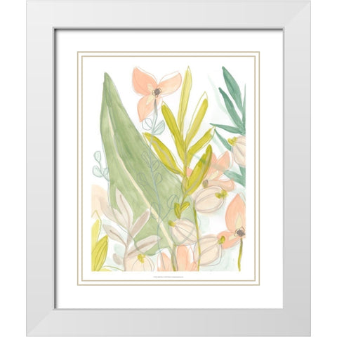Island Flora I White Modern Wood Framed Art Print with Double Matting by Vess, June Erica
