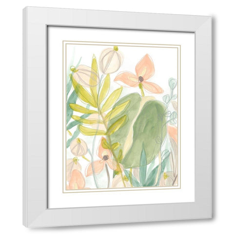 Island Flora II White Modern Wood Framed Art Print with Double Matting by Vess, June Erica