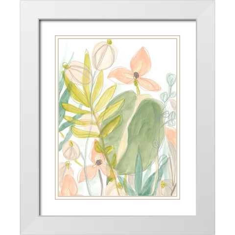 Island Flora II White Modern Wood Framed Art Print with Double Matting by Vess, June Erica