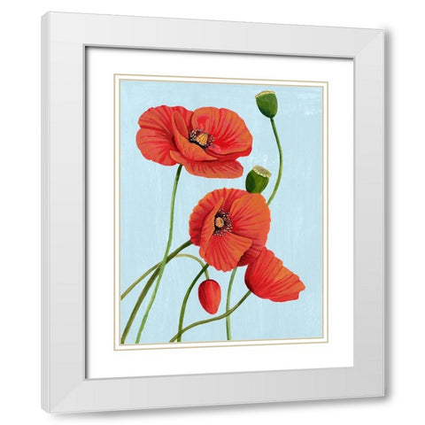 Poppy Topple I White Modern Wood Framed Art Print with Double Matting by Popp, Grace