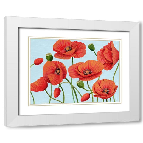 Poppy Topple III White Modern Wood Framed Art Print with Double Matting by Popp, Grace
