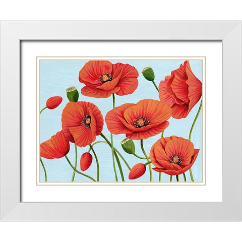 Poppy Topple III White Modern Wood Framed Art Print with Double Matting by Popp, Grace