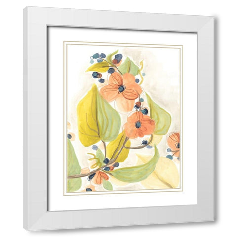 Island Branch II White Modern Wood Framed Art Print with Double Matting by Vess, June Erica