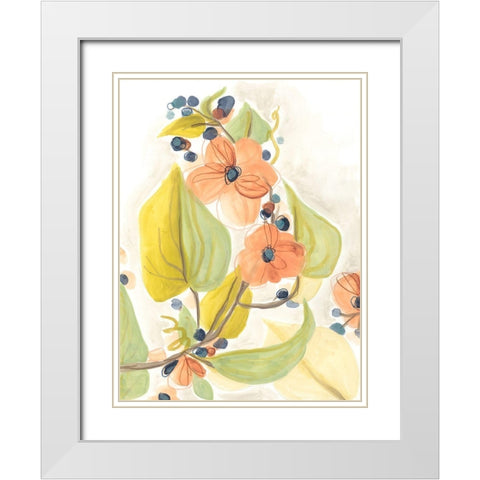 Island Branch II White Modern Wood Framed Art Print with Double Matting by Vess, June Erica