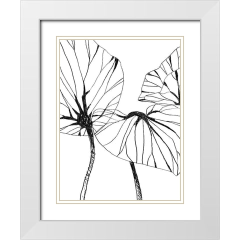 Linear Tropics I White Modern Wood Framed Art Print with Double Matting by Vess, June Erica