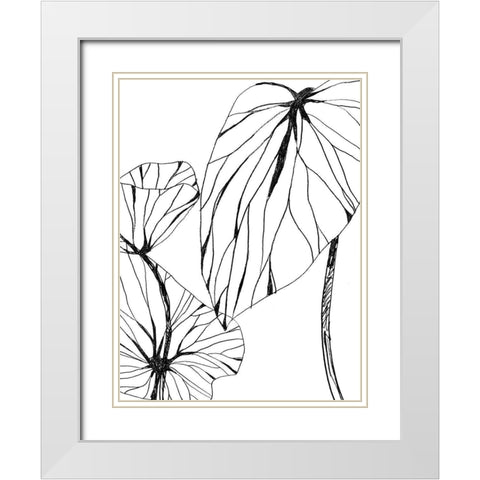Linear Tropics II White Modern Wood Framed Art Print with Double Matting by Vess, June Erica