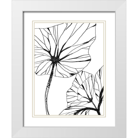 Linear Tropics III White Modern Wood Framed Art Print with Double Matting by Vess, June Erica
