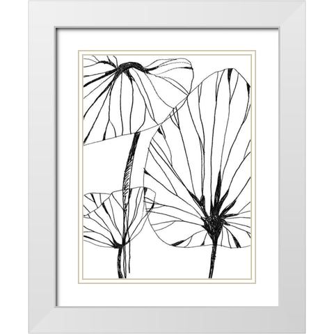 Linear Tropics IV White Modern Wood Framed Art Print with Double Matting by Vess, June Erica