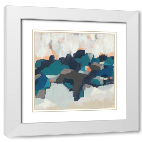 Mosaic Mesa I White Modern Wood Framed Art Print with Double Matting by Vess, June Erica