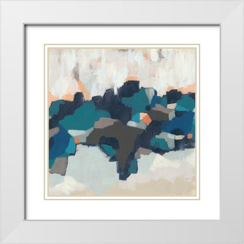 Mosaic Mesa I White Modern Wood Framed Art Print with Double Matting by Vess, June Erica