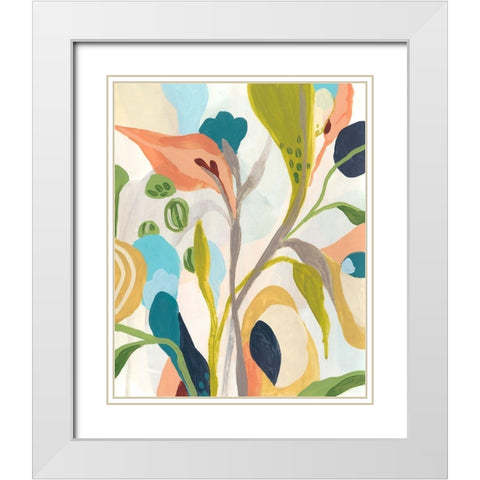 Jungle Jewels IV White Modern Wood Framed Art Print with Double Matting by Vess, June Erica