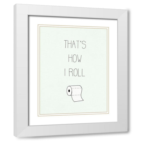 Potty Humor I White Modern Wood Framed Art Print with Double Matting by Borges, Victoria