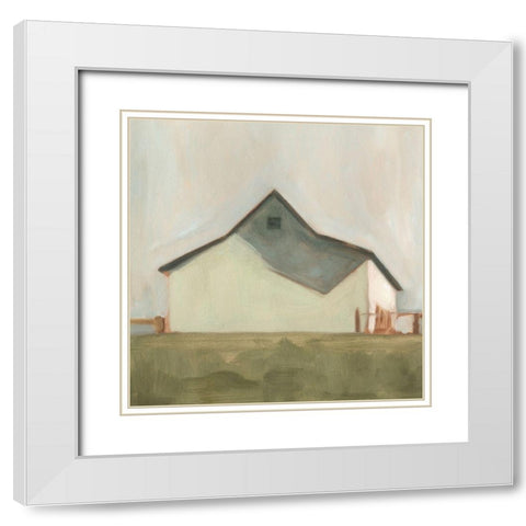 Custom Serene Barn V White Modern Wood Framed Art Print with Double Matting by Scarvey, Emma