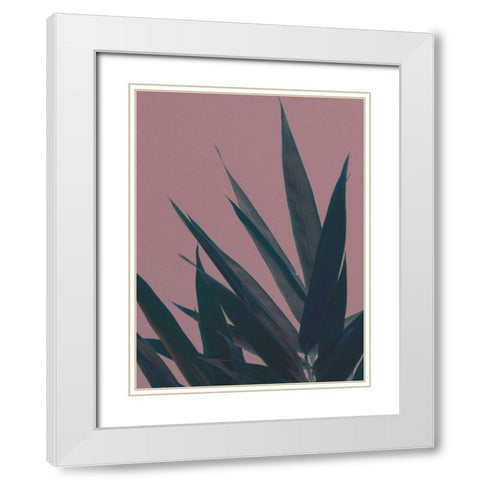 Bamboo Pink II White Modern Wood Framed Art Print with Double Matting by Stramel, Renee W.