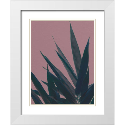 Bamboo Pink II White Modern Wood Framed Art Print with Double Matting by Stramel, Renee W.