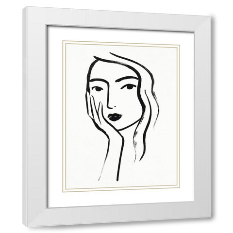Athene I White Modern Wood Framed Art Print with Double Matting by Borges, Victoria