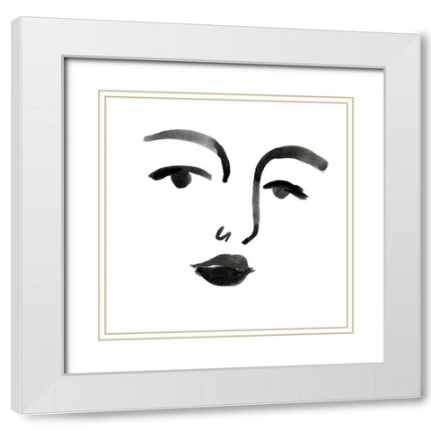 Blink I White Modern Wood Framed Art Print with Double Matting by Borges, Victoria