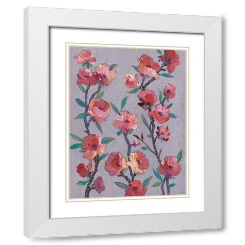 Twigs in Bloom I White Modern Wood Framed Art Print with Double Matting by OToole, Tim