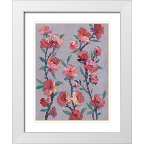 Twigs in Bloom I White Modern Wood Framed Art Print with Double Matting by OToole, Tim