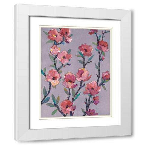 Twigs in Bloom II White Modern Wood Framed Art Print with Double Matting by OToole, Tim