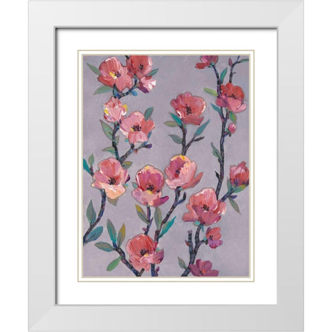 Twigs in Bloom II White Modern Wood Framed Art Print with Double Matting by OToole, Tim