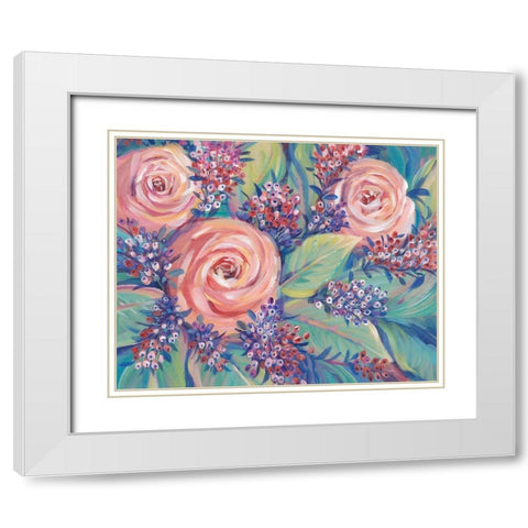 Shades of Pink I White Modern Wood Framed Art Print with Double Matting by OToole, Tim