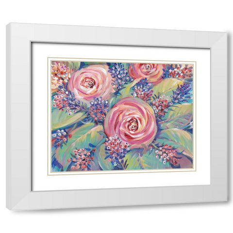 Shades of Pink II White Modern Wood Framed Art Print with Double Matting by OToole, Tim