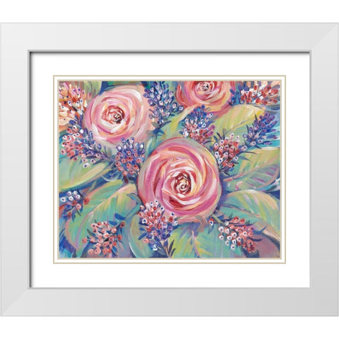 Shades of Pink II White Modern Wood Framed Art Print with Double Matting by OToole, Tim