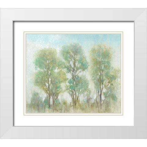 Muted Trees I White Modern Wood Framed Art Print with Double Matting by OToole, Tim