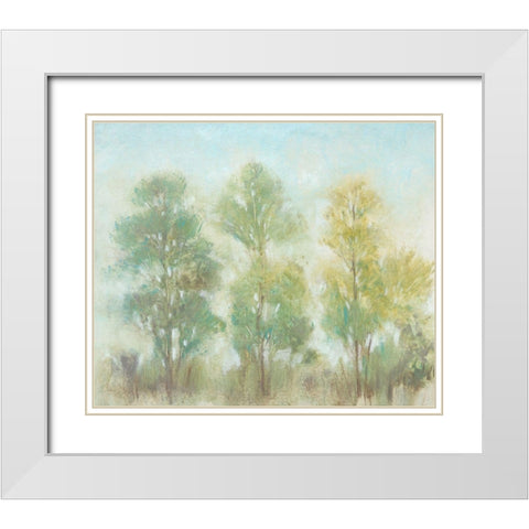 Muted Trees II White Modern Wood Framed Art Print with Double Matting by OToole, Tim