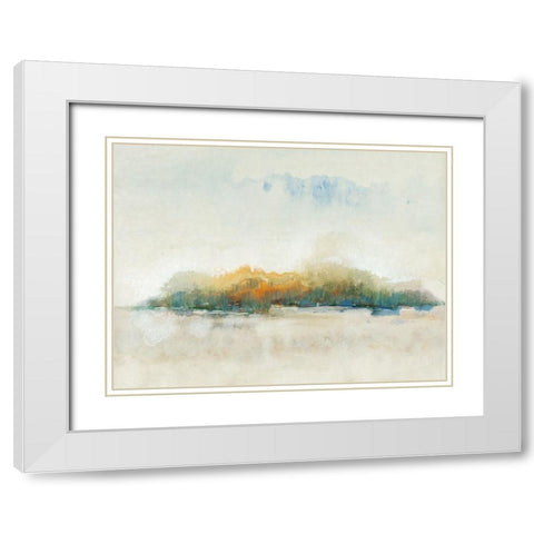 Bass Island II White Modern Wood Framed Art Print with Double Matting by OToole, Tim