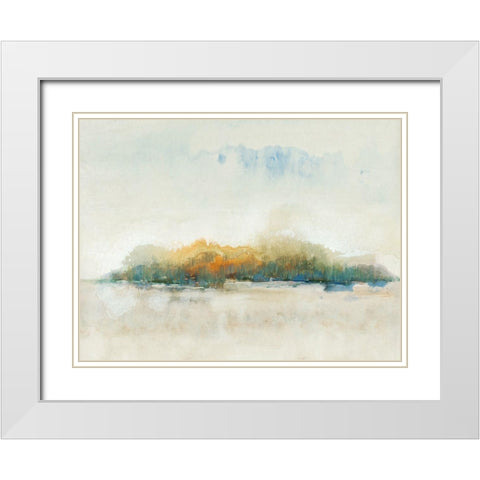 Bass Island II White Modern Wood Framed Art Print with Double Matting by OToole, Tim