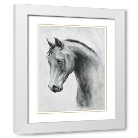 Cavallo II White Modern Wood Framed Art Print with Double Matting by Scarvey, Emma