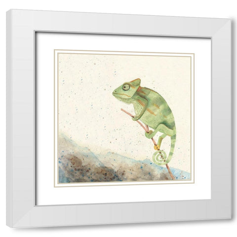 Reptillian IV White Modern Wood Framed Art Print with Double Matting by Ludwig, Alicia